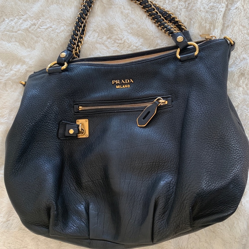 Prada handbag.with gold chain